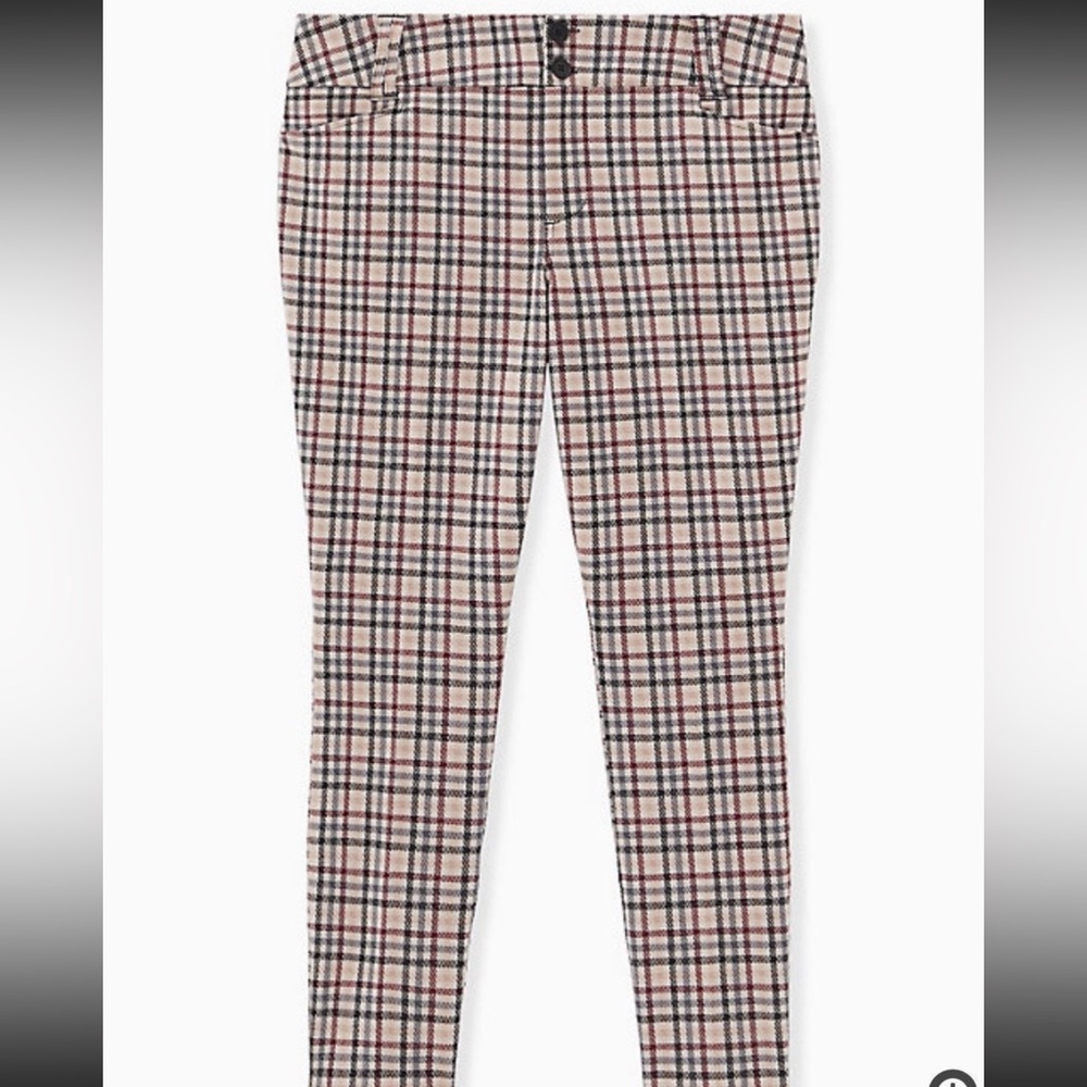 Torrid Plaid Stretch Knit Skinny Pants - Picture 2 of 4